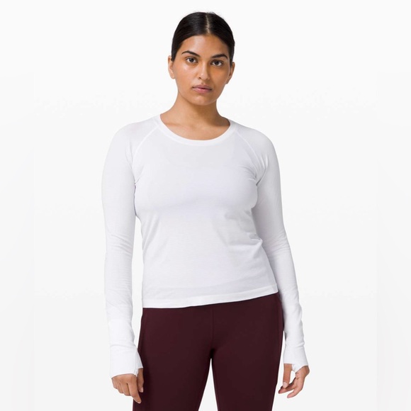lululemon athletica Tops - Lululemon Swiftly Tech Long Sleeve 2.0 *Race Length White Size 4